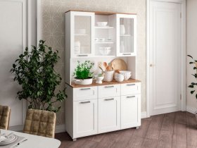 Буфет Катерини (дуб бельмунд/белое дерево) в Усть-Мае - ust-maya.mebel-nsk.ru | фото