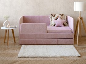 Диван-кровать Happy (розовый) в Усть-Мае - ust-maya.mebel-nsk.ru | фото