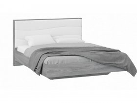 Кровать двуспальная 1,6 м «Миранда» Тип 1 (Дуб Гамильтон/Белый глянец) в Усть-Мае - ust-maya.mebel-nsk.ru | фото