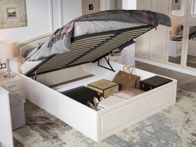 Кровать двуспальная 1,6 м Венеция КРМП-160 с подъемным механизмом в Усть-Мае - ust-maya.mebel-nsk.ru | фото