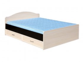 Кровать  двуспальная с ящиками 1,6м-1 (круглая спинка) в Усть-Мае - ust-maya.mebel-nsk.ru | фото