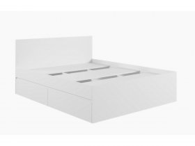 Кровать двуспальная с ящиками 1,6м Мадера-М1600 (белый) в Усть-Мае - ust-maya.mebel-nsk.ru | фото