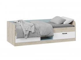 Кровать комбинированная «Оливер» Тип 1 401.003.000 (дуб крафт серый/белый/серо-голубой) в Усть-Мае - ust-maya.mebel-nsk.ru | фото