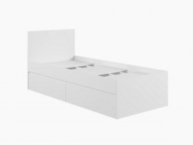 Кровать односпальная с ящиками 0,9м Мадера-М900 (белый) в Усть-Мае - ust-maya.mebel-nsk.ru | фото