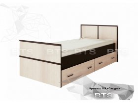 Кровать односпальная с ящиками 0,9м Сакура (BTS) в Усть-Мае - ust-maya.mebel-nsk.ru | фото