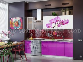 Кухонный гарнитур Орхидея (фиолетовый) в Усть-Мае - ust-maya.mebel-nsk.ru | фото