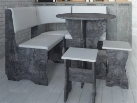Кухонный уголок Лотос  (цемент темный к/з White) в Усть-Мае - ust-maya.mebel-nsk.ru | фото