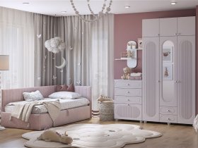 Модульная детская Милана (белое дерево/сакура) в Усть-Мае - ust-maya.mebel-nsk.ru | фото