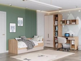 Модульная детская Сицилия (дуб альпийский/тефия) в Усть-Мае - ust-maya.mebel-nsk.ru | фото