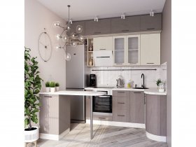 Модульная кухня Классика (песочное дерево/крымское дерево) в Усть-Мае - ust-maya.mebel-nsk.ru | фото