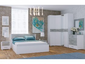 Модульная спальня Бьянка (белый/бетон) в Усть-Мае - ust-maya.mebel-nsk.ru | фото