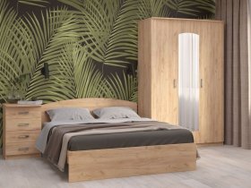 Модульная спальня Ирина (дуб крафт золотой) в Усть-Мае - ust-maya.mebel-nsk.ru | фото