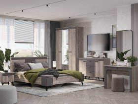 Модульная спальня Кассандра (дуб смоки/MF14) в Усть-Мае - ust-maya.mebel-nsk.ru | фото