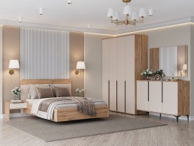 Модульная спальня Сицилия (дуб альпийский/тефия) в Усть-Мае - ust-maya.mebel-nsk.ru | фото