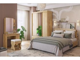 Модульная спальня Виктория-1 (дуб крафт золотой) в Усть-Мае - ust-maya.mebel-nsk.ru | фото