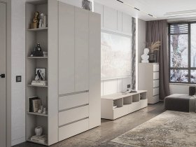 Модульная стенка Люмо (кашемир) в Усть-Мае - ust-maya.mebel-nsk.ru | фото