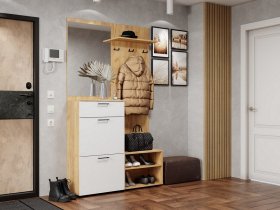 Прихожая Монтана (дуб крафт золотой/белый) в Усть-Мае - ust-maya.mebel-nsk.ru | фото