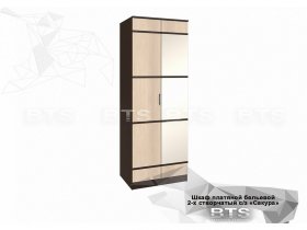 Шкаф двухстворчатый с зеркалом платяной-бельевой Сакура (BTS) в Усть-Мае - ust-maya.mebel-nsk.ru | фото