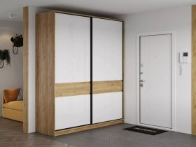 Шкаф-купе Бостон ШК-005 (2.0 м) (дуб крафт золотой/белый глянец) в Усть-Мае - ust-maya.mebel-nsk.ru | фото