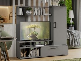 Стенка «Сиена» (графит серый) в Усть-Мае - ust-maya.mebel-nsk.ru | фото