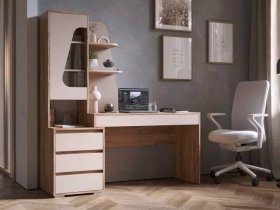 Стол компьютерный Пифагор (дуб вотан/кашемир) в Усть-Мае - ust-maya.mebel-nsk.ru | фото