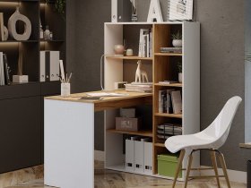 Стол письменный тип 16 (дуб крафт золотой/белый ясень) в Усть-Мае - ust-maya.mebel-nsk.ru | фото