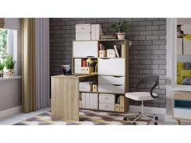 Стол письменный тип 7 (дуб сонома/белый ясень) в Усть-Мае - ust-maya.mebel-nsk.ru | фото
